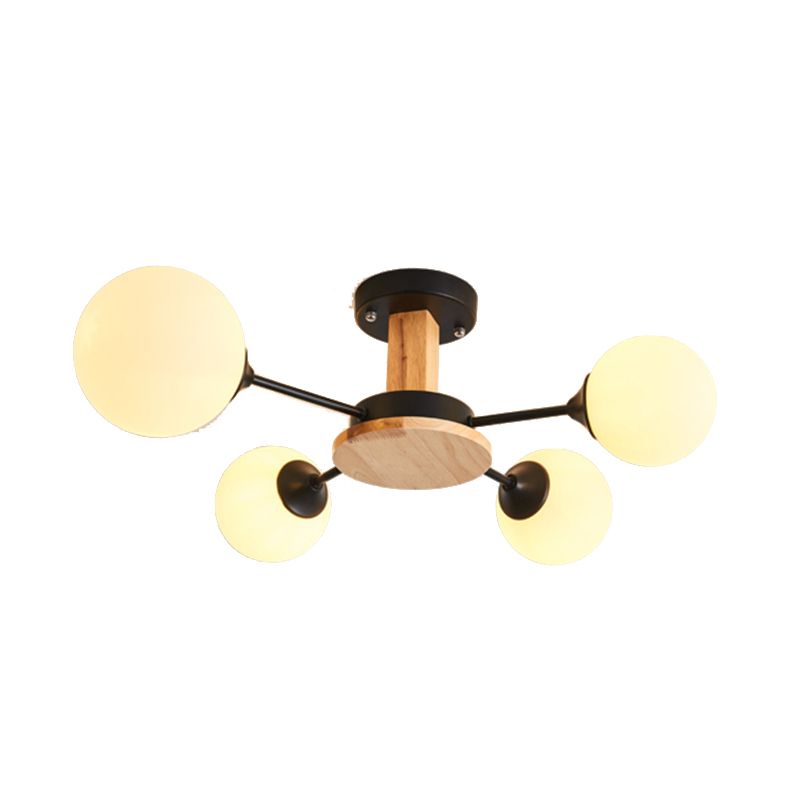 Globe contemporain Flush Lightture Wood Flush Mount Plafond Pilation