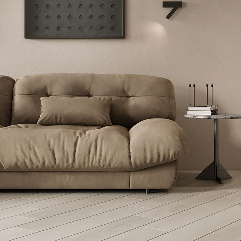 3/4-seater Modernism Suede Sofa 30.7" High Armless Sofa in Green