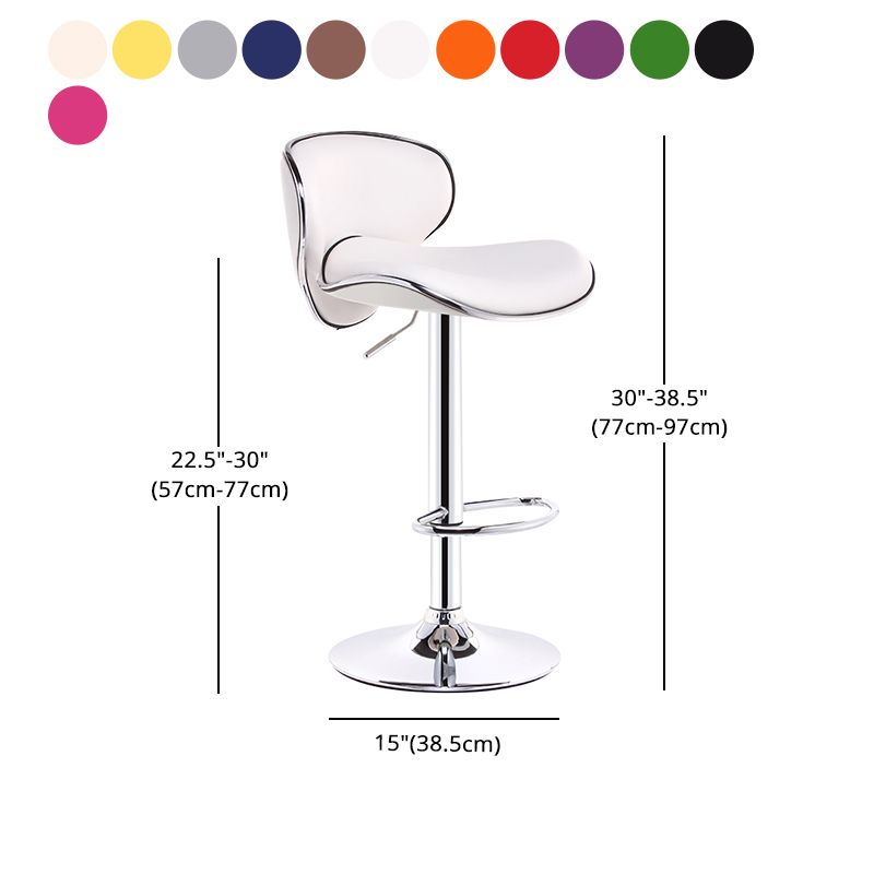 Scandinavian Adjustable Height Swivel Counter Stools Metal Leather Bar Stools