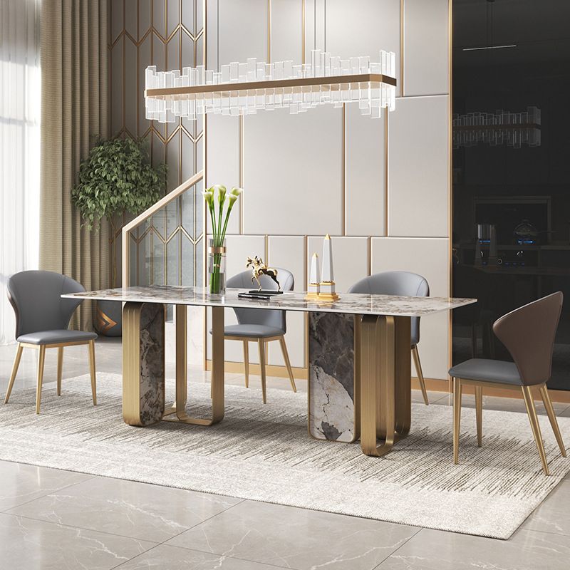 Luxurious Sintered Stone Top Dining Set Rectangle 1/2/3/5/6/7/9 Pieces Dining Table Set