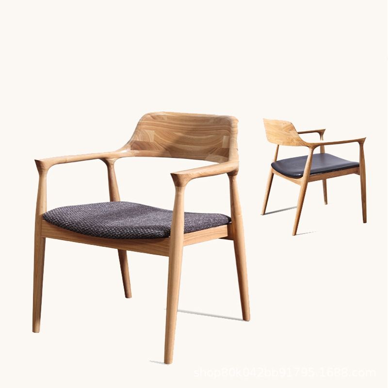 Chaise de salle à manger de style contemporain en bois massif ouvert à l'arrière pour restauration pour restaurant