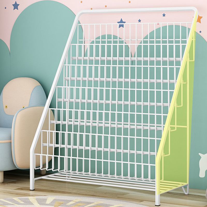 Modern Closed Back Ladder Bookshelf Metal Shelves Included Bookcase