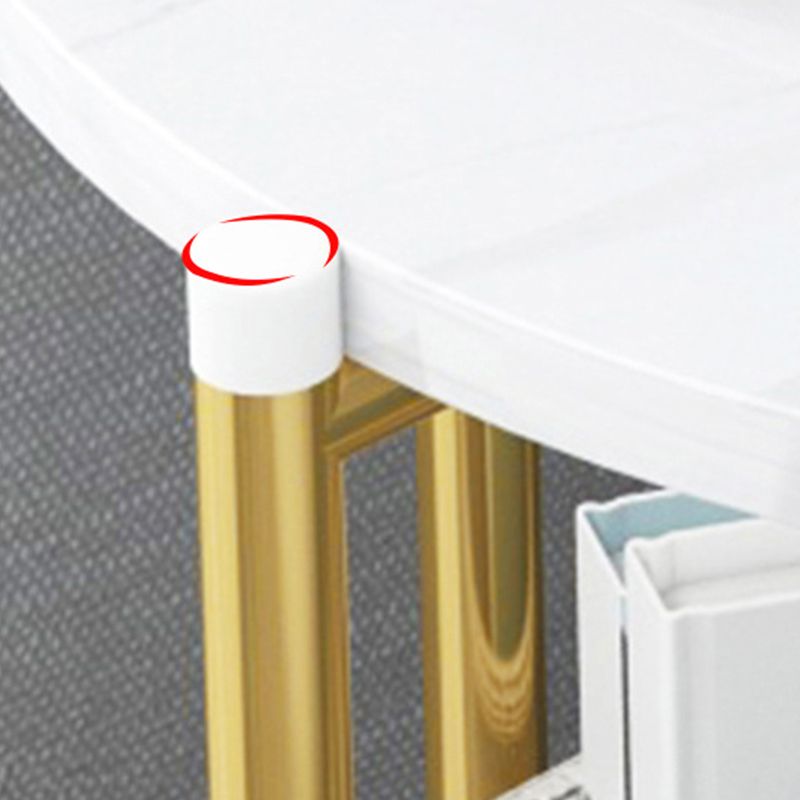 Modern Metal 4 Legs End Table Round Top Side Table with Storage