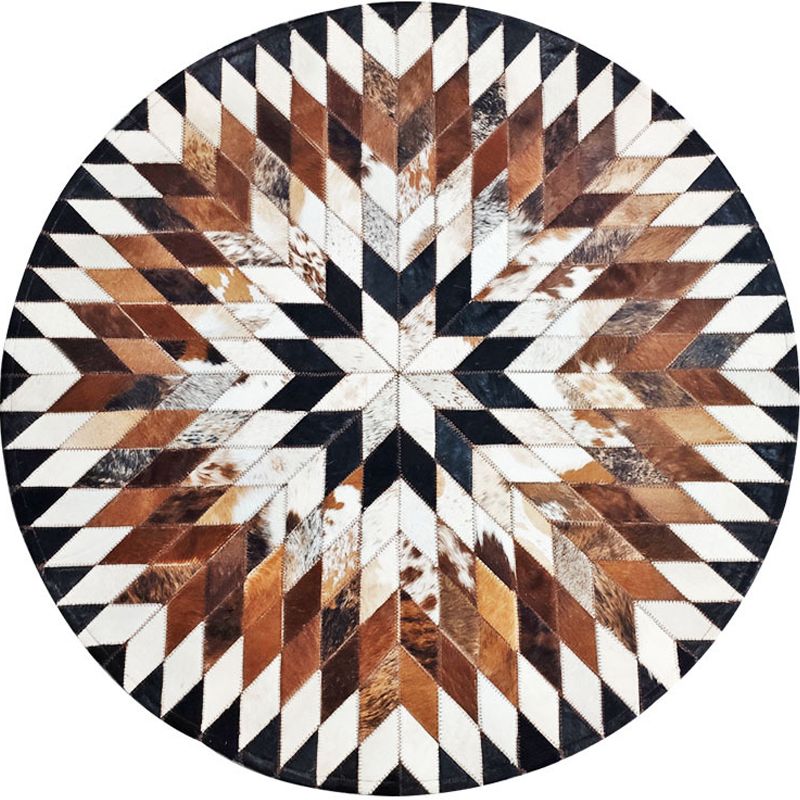Modern Harlequin Patroon Tapijt Cowhide Round Tapijt Tapijt Non-Slip Backing Indoor Toe voor woningdecoratie