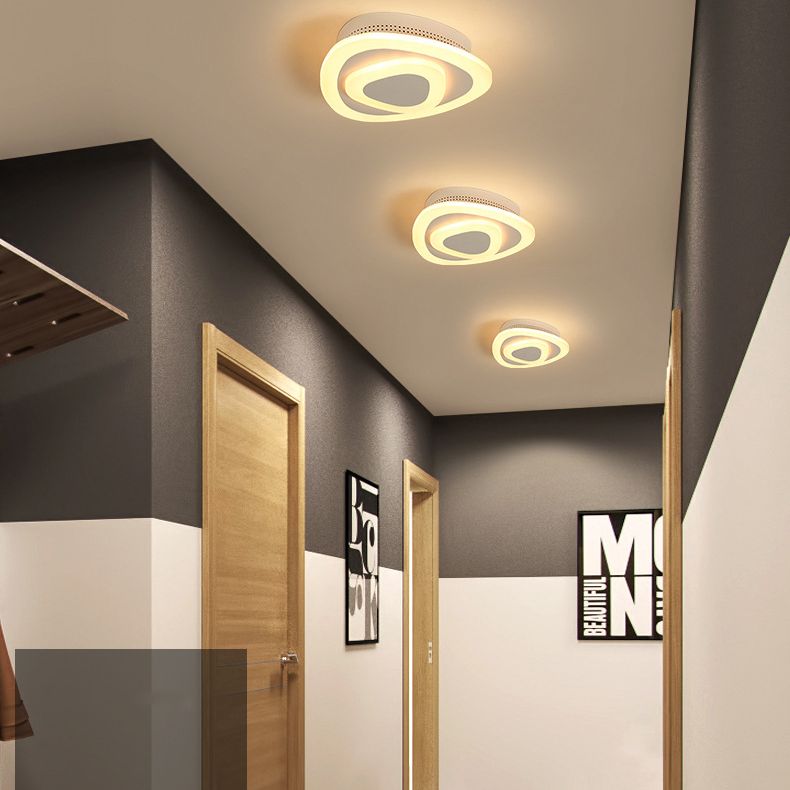 Modern Minimalist Style Flush Mount Ceiling Lighting Fixture Acrylique 1 Light Flushmount