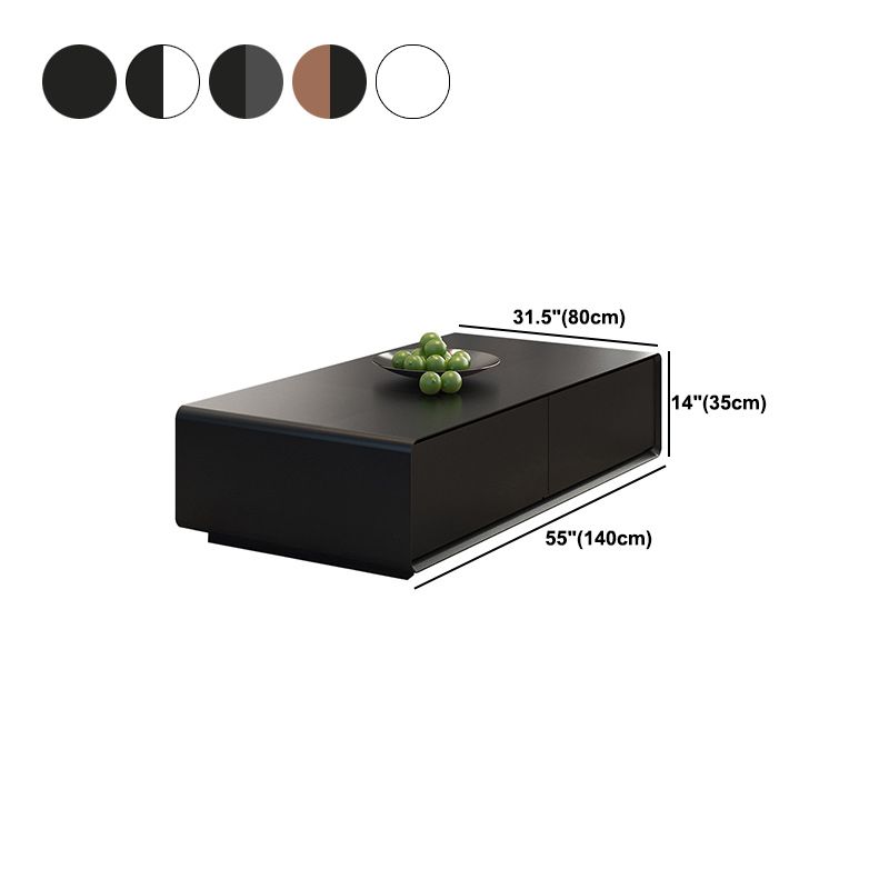 Modern Style Rectangular Wooden Table Abstract Base Coffee Table