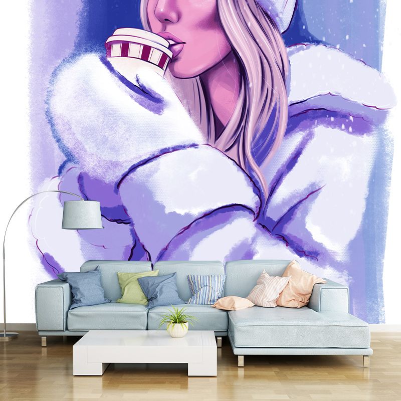 Character Illustration Wall Mural Wallpaper Sitting Room Wall Mural