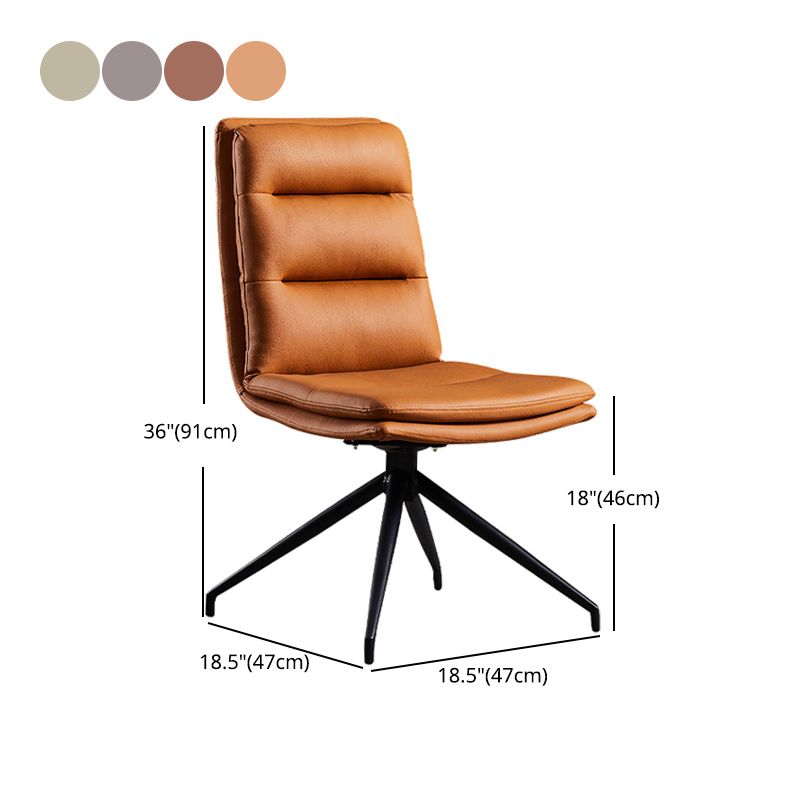 Contemporary Style Dining Chair Armless Side Chairs with Metal Legs