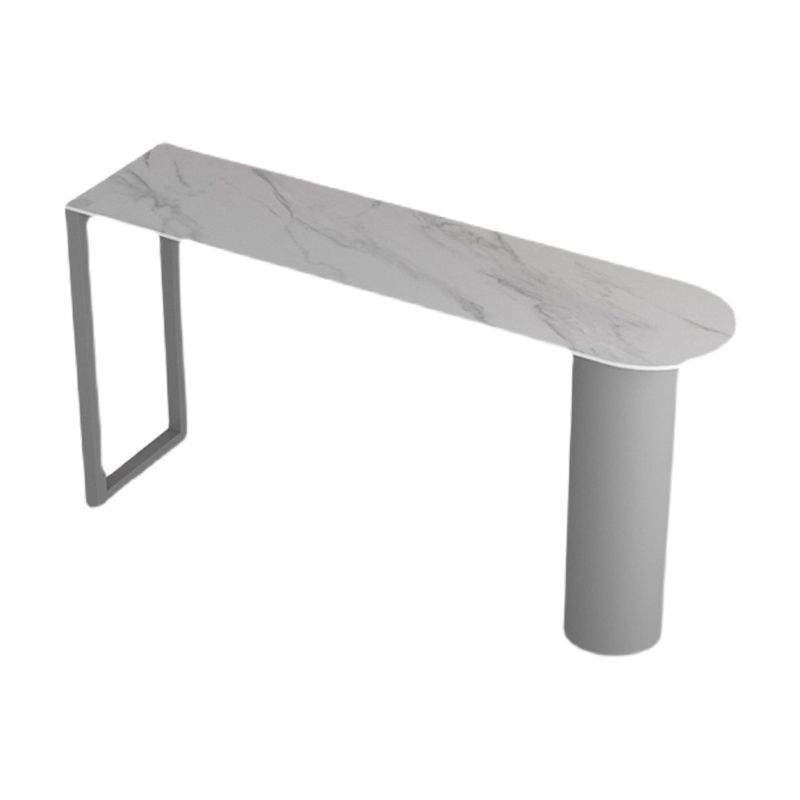 Kitchen Stone Top Counter Table Metal Base 42-inch Height Modern Bar Table