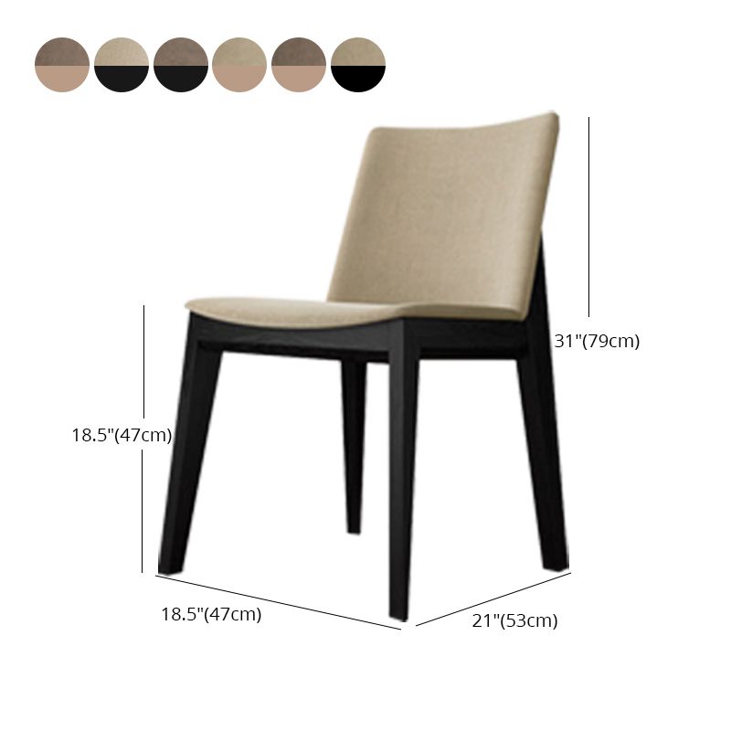Sillas de comedor estilo moderno Sillas auxiliares sin brazos con patas de madera