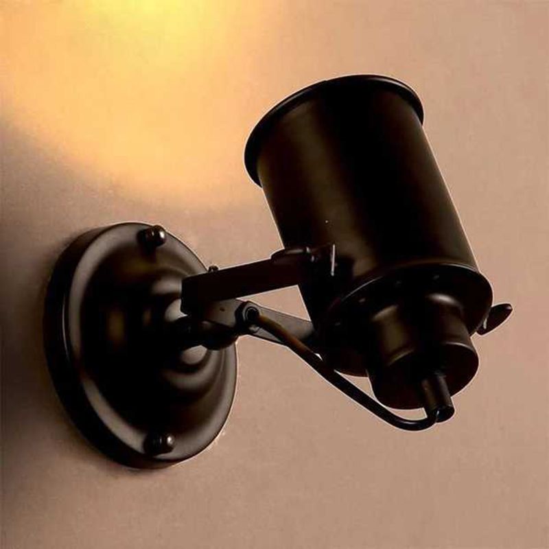 Industrial Style Iron Wall Mount Light Cylinder Shape Wall Lamp for Living Room