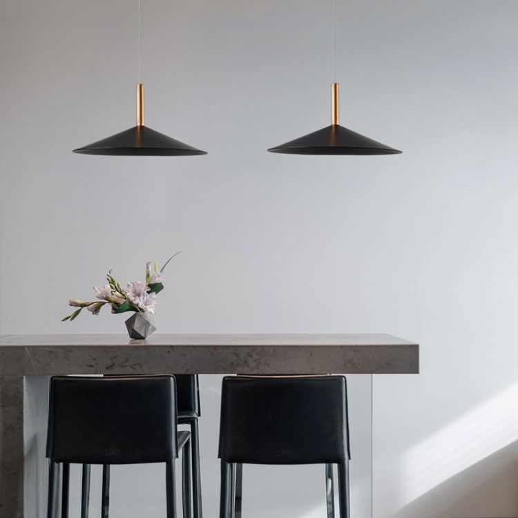 Cone Shape Hanging Lighting Postmodern Style Metal 1 Light Pendant Lamp for Bedside