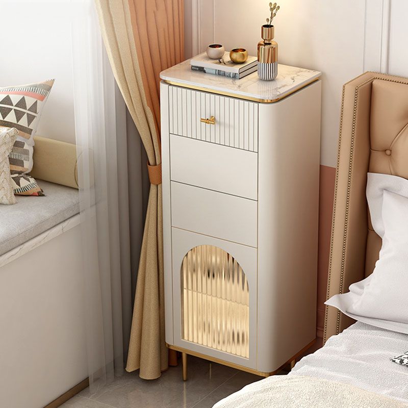 Contemporary Storage Chest Dresser Stone Top Storage Chest 11.81-inch W