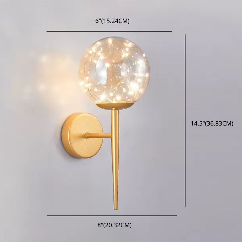 Globe Wall Sconce Gypsophila Style Glass Sconce Wall Light for Bedroom