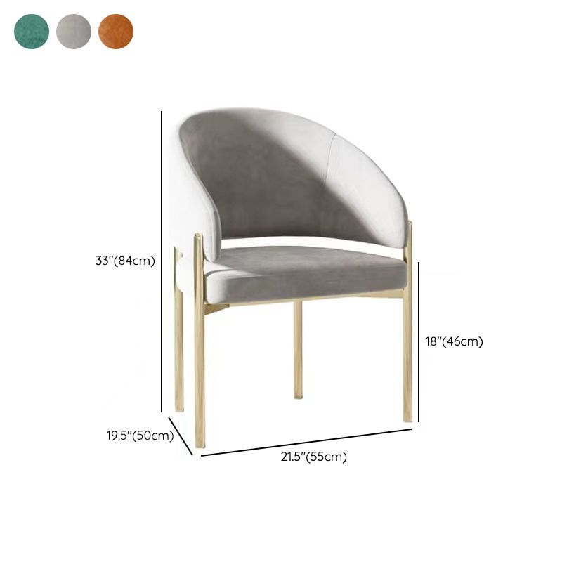 Luxury Style Metal Arm Dining Chair with Upholstered for Dining Room