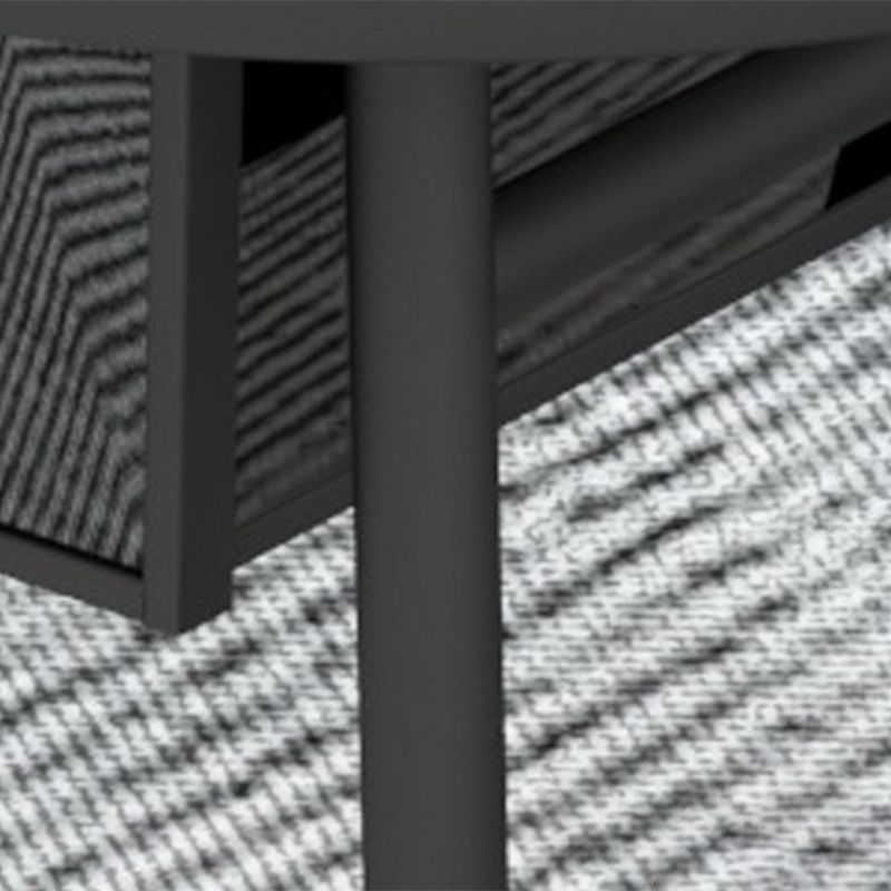 Glam Style with 2 Drawers Black/White Top Gold Metal Footer Coffee Table