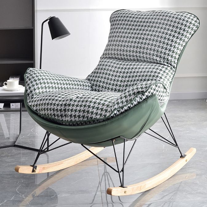 Contemporary Style Nursery Rocking Chair Indoor Rocking Chair with Ottoman