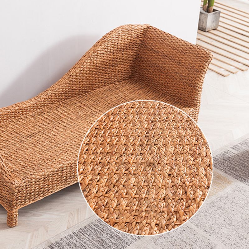 Farmhouse Style Chaise Lounge Chair Rattan Chair for Bedroom