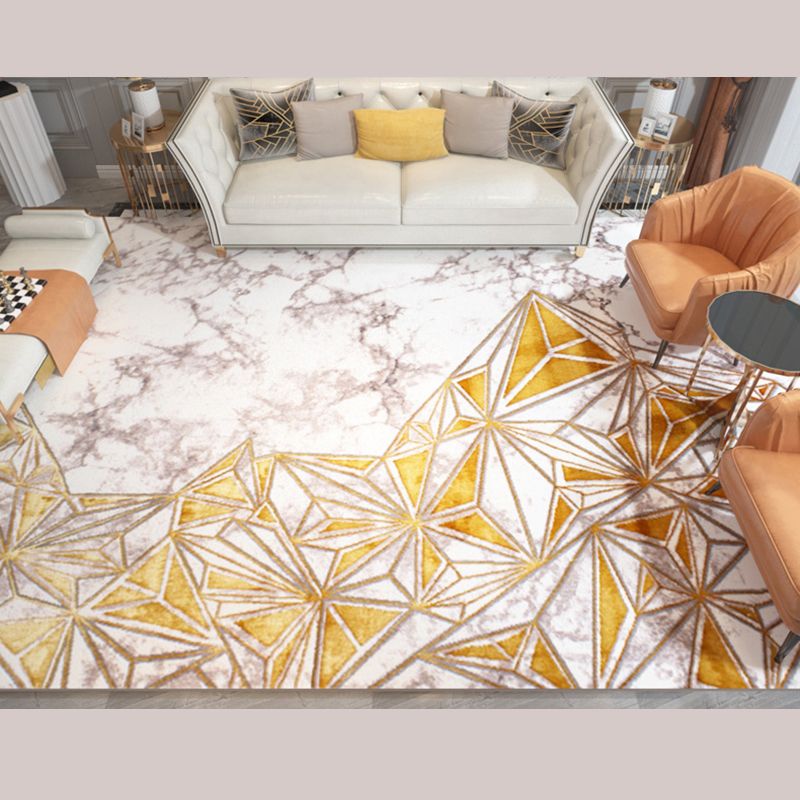 Grey Modern Rug Polyester Abstract Pattern Area Carpet Stain Resistant Area Rug for Home Decor
