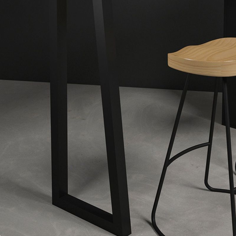 Modern 1/3 Pieces Bar Table Set Rectangle Stone Counter Table with Backless Stools