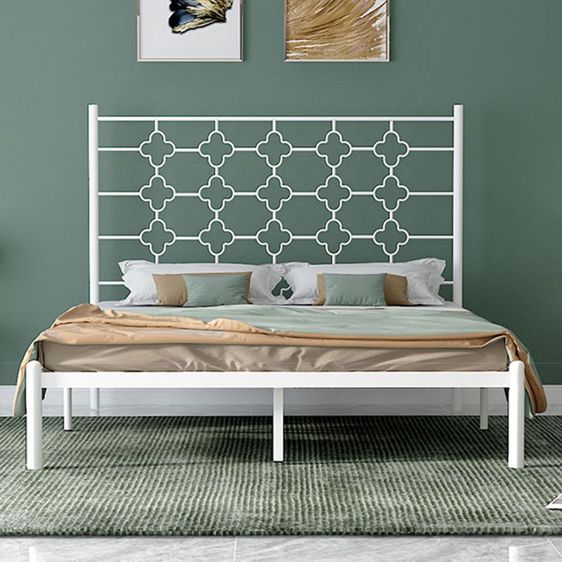 Metallic Open-Frame Bed Glam Standard Bed with Headboard, 49" Tall