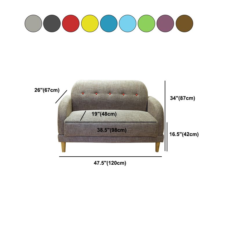 Linen Contemporary Standard Square Arm Sofa 3-seater Sofa for Living Room