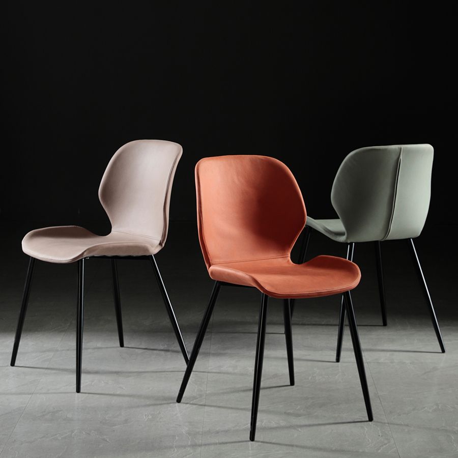 Contemporary Home Upholstered Side Chair Matte Finish Wingback Dining Chair