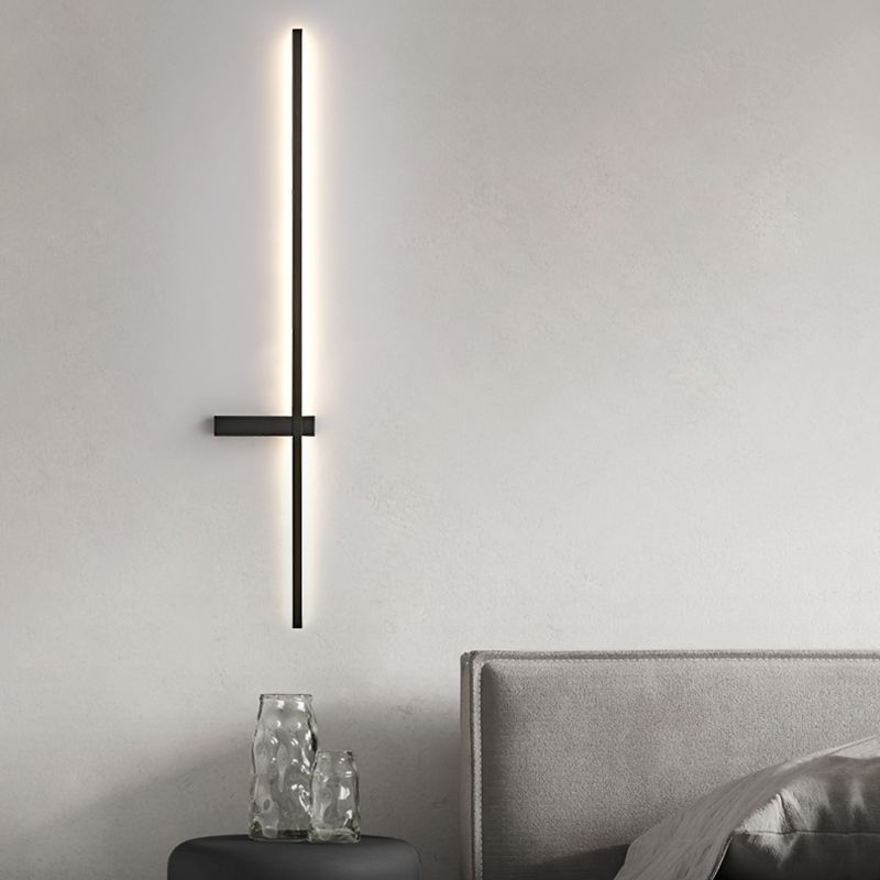 Brass Straight Wall Light Nordic Style 1 Light LED Wall Sconce for Living Room