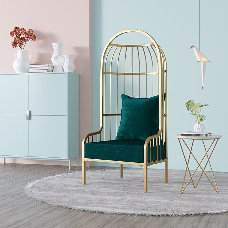 Glam Fabric Arms Included with Pillow Basic Four Leg Accent Armchair