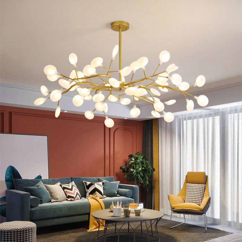 Acryl Firefly Kroonluchter Modernistische stijl 45 Hoofden plafond kroonluchter in goud
