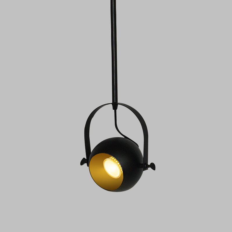 LED Dome Pendant Lighting Antiqued Black Finish Metallic Adjustable Hanging Spotlight with Handle