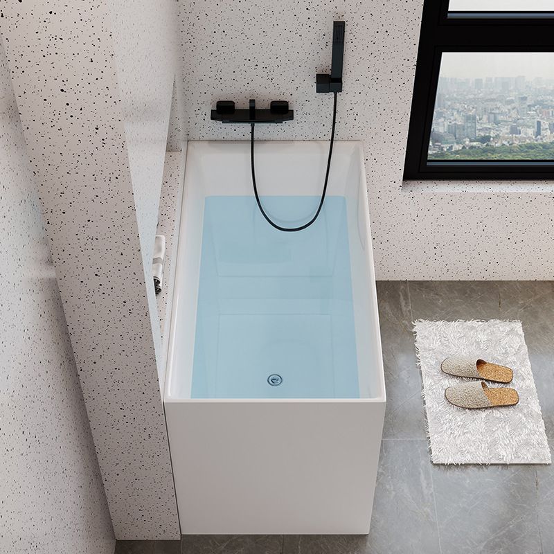 Modern Acrylic Rectangular Soaking Bathtub 26.77" Tall White Bathtub