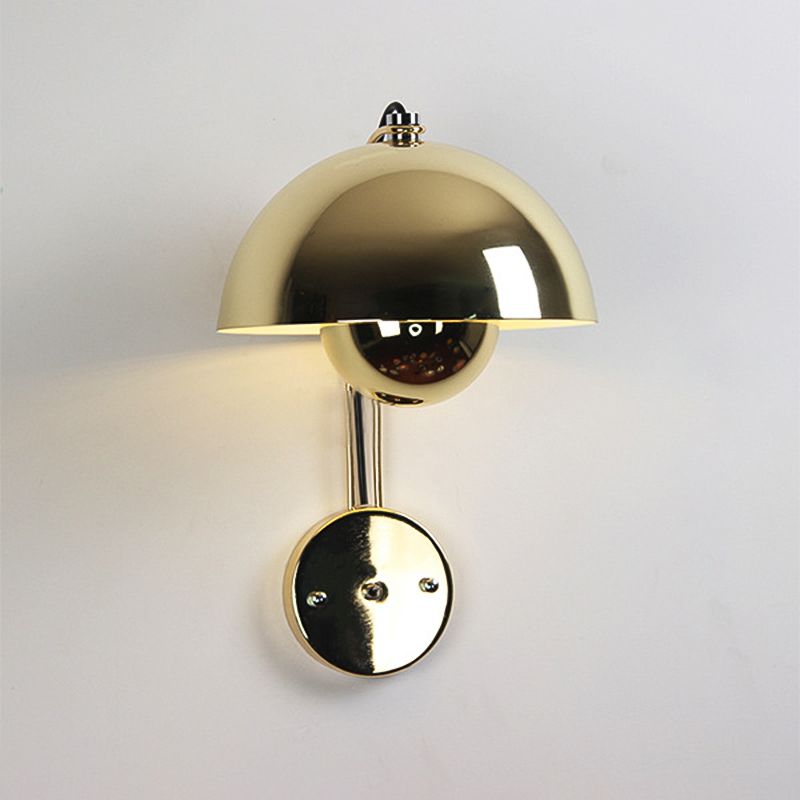 Modern Style Dome Wall Light Sconces Metal 1 Light Wall Lighting