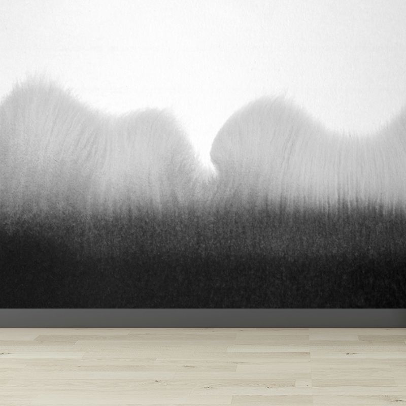 Big Ink Painting Mural Wallpaper Minimalism Abstract Wall Art in Black and White