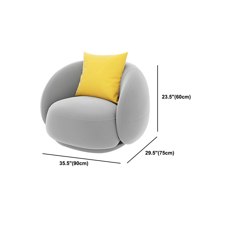 Contemporary Tight Back Settee Bench Curved Settee Couch in Grey/white