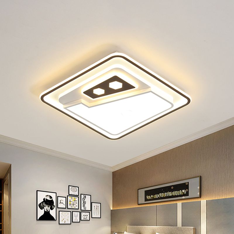 Contemporary LED Ceiling Flushmount Lamp White Splicing Square Flush Mounted Lamp with Acrylic Shade