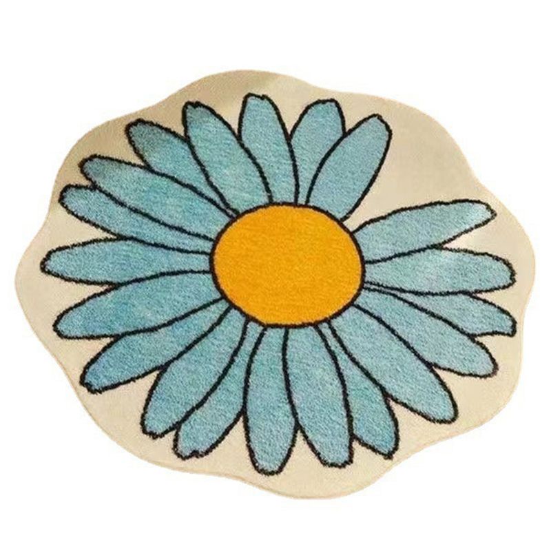 Pet Friendly Novelty Lambswool Floral Print Modern Living Room Area Carpet