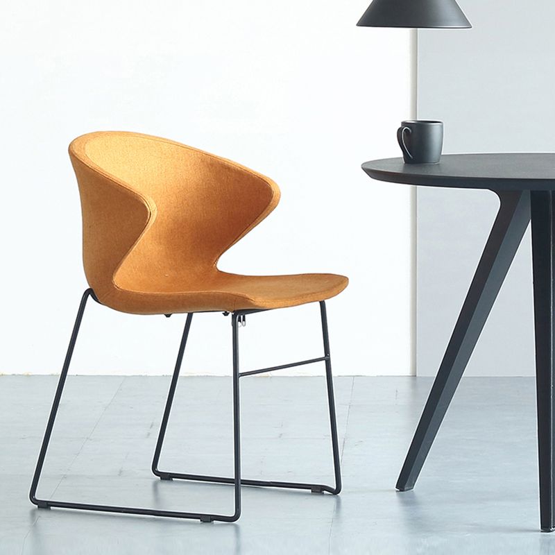 Contemporary Style Dining Chair Armless Metal Side Wingback Chairs for Kitchen