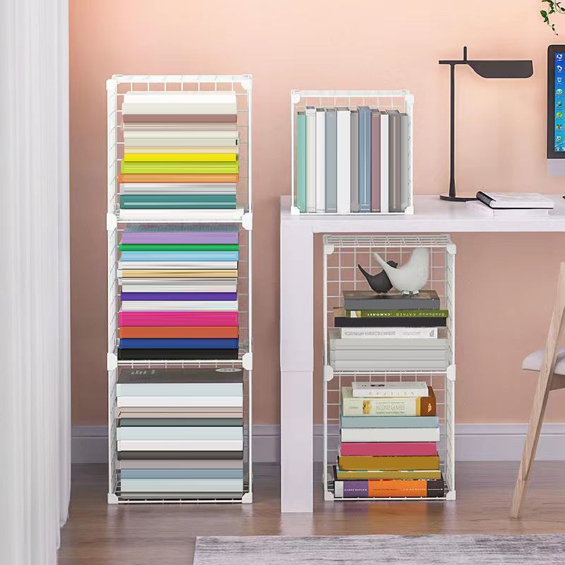 Contemporary Geometric Book Shelf 8.66" Wide Metal Shelf Bookcase