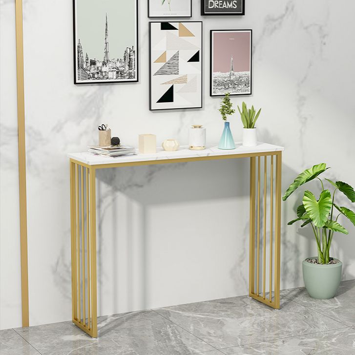 Modern Bar Dining Table Rectangle Bar Height Cocktail Table in Iron Base