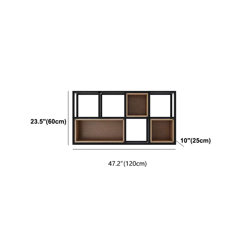 Modern Style Bookcase Wall Mounted Pine Wood Bookshelf for Home Office