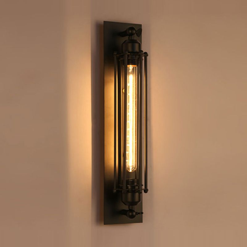 Unique Shape Wall Light Fixture Industrial Metal Wall Mounted Lighting in Black Finish