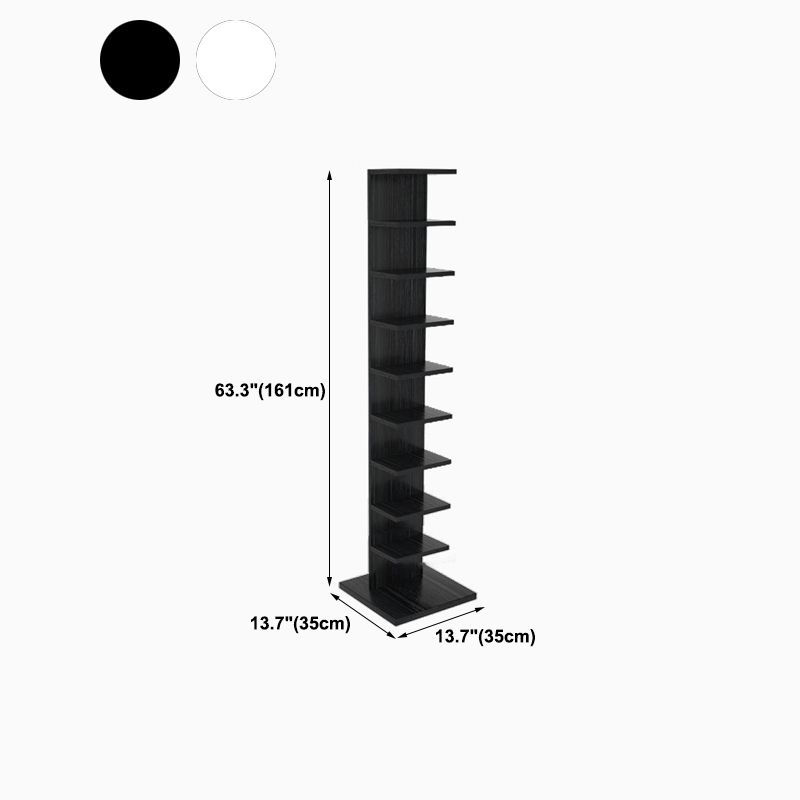 Vertical with Shelves Shelf Bookcase Stackable Engineered Wood Bookcase 13.8" Wide