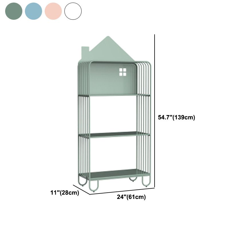 Open Back Metal Bookshelf Scandinavian Style Bookcase for Home Study Room