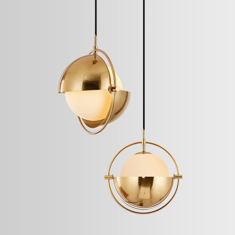 Globe single hanglamp in moderne creatieve stijl smeedijzeren hangende lamp met glazen schaduw