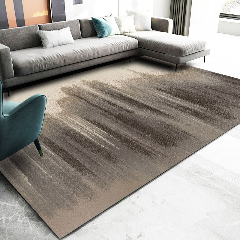 Black Modern Rug Polyester Graphic Rug Washable Indoor Rug for Living Room