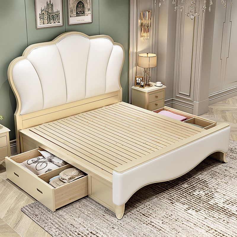 Traditional Upholstered Headboard Standard Bed Mattress Included with Legs