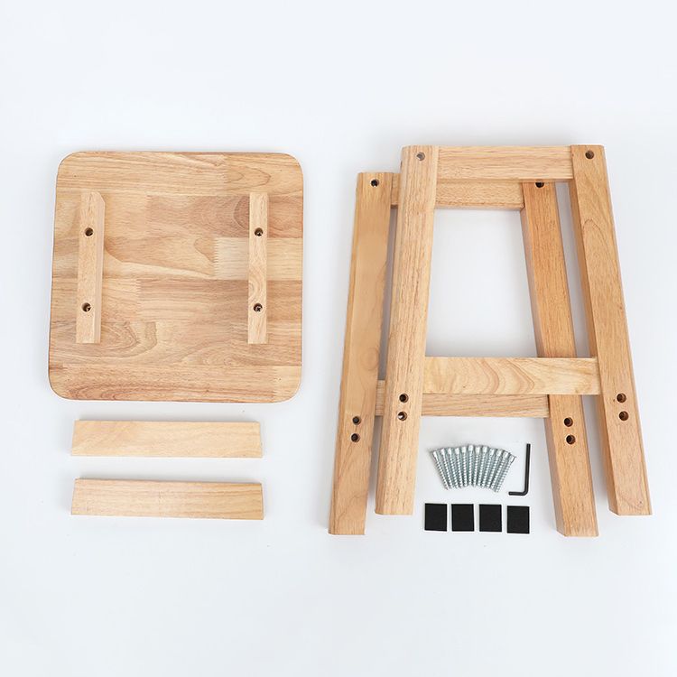Taburete de bar sin respaldo moderno sin brazos de madera para el hogar con asiento y pedal de madera