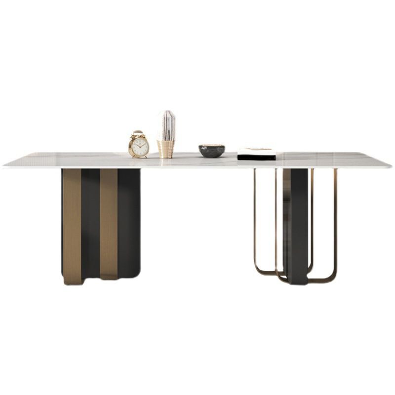 Glam Style Sintered Stone Dining Set Rectangle 1/4/5/6 Pieces Dining Set