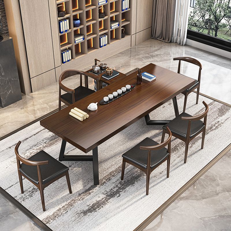 Industrial Style Rectangle Table Set 1/2/6/7 Pieces Dining Set for Kitchen